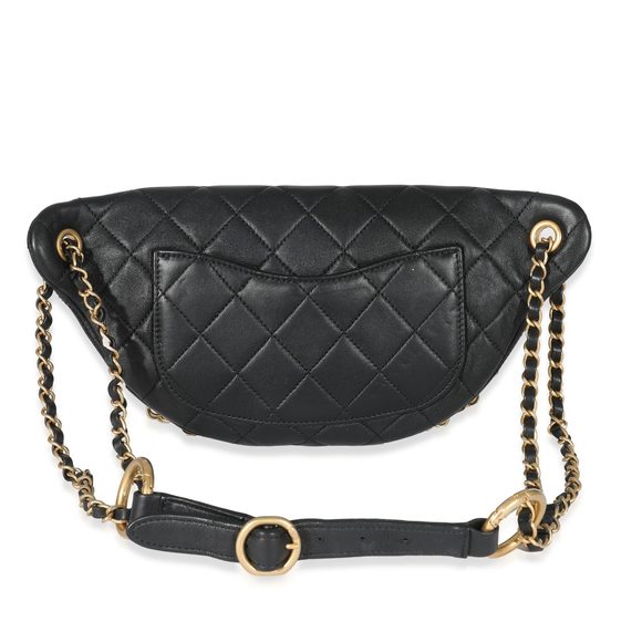Chanel Black Quilted Lambskin All About Chains Waist Bag - Picture 3 of 7